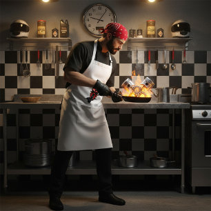 Avental Motorciclista Em Uma Moto Vermelha