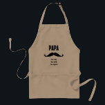 Avental Mustache PAPA o homem mito lenda<br><div class="desc">Pai "O Homem, o Mito A Lenda", neste avental. Altere a palavra PAPA, se necessário.</div>