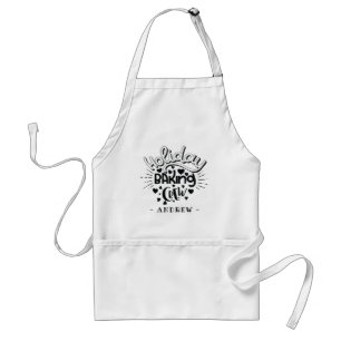 Avental Natal de Feriado Baking Crew de Nome Personalizado