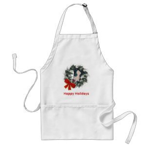 Avental Natal Greyhound Wreath Arco Apron