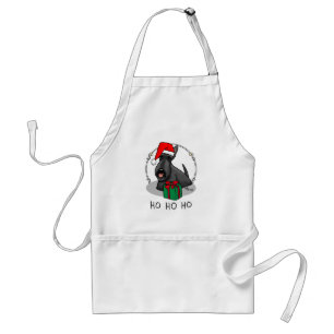 Avental Natal Santa Hat Scottish Terrier (preto)