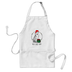 Avental Natal Santa Hat Siberian Husky (prateado)