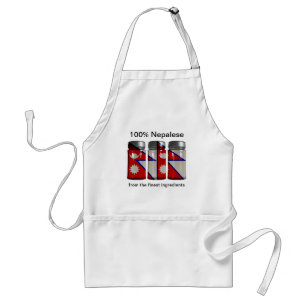 Avental Nepal Flag Spice Jars Apron