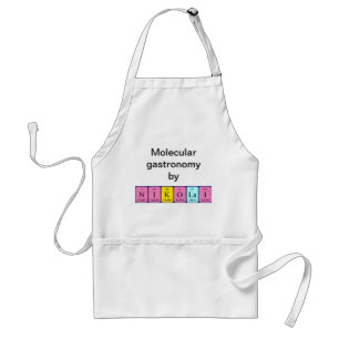Avental Nikolai nome de mesa periódica apron