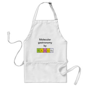 Avental Nikoline nome de mesa periódica apron