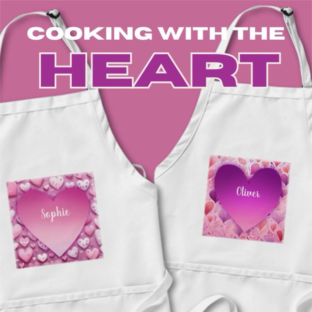 Avental Nome do Coração Roxo (Criador carregado)