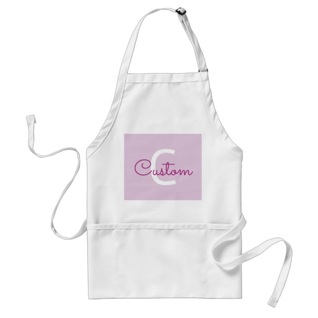Avental Nome do Script & Monograma | Magenta e Roxo Claro (Frente)