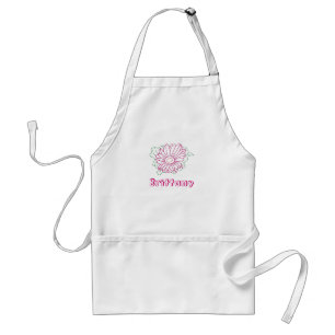 Avental Nome personalizado Apron, flor da margarida fuchsi