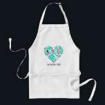 Avental Nome Personalizado do Coração do Lover de Baking<br><div class="desc">Apron Personalizado do Lover Baking Personalizado TURQUOISE</div>