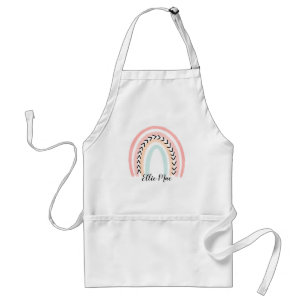 Avental Nome Personalizado Doodle Rainbow Pastel Cores