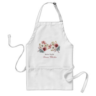 Avental Nome Personalizado Floral Elegante Apron