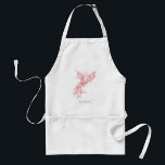 Avental Nome Personalizado Oriental Phoenix<br><div class="desc">Um avental com uma ilustração do estilo orientalista de uma Phoenix. Debaixo,  senta o nome do chef.</div>