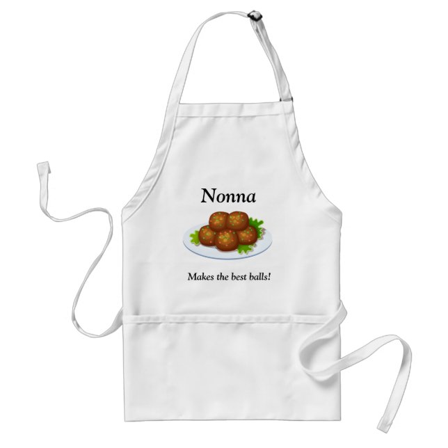Avental Nonna faz as melhores bolas! Meatball Apron Avó (Frente)