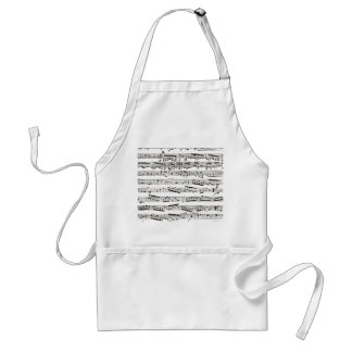 Avental Notas musicais preto e branco