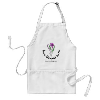Avental O Amor Floresce Aqui Personalizar Nome Amantes de