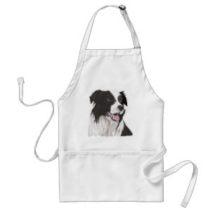 Avental olhos azuis brancos e pretos