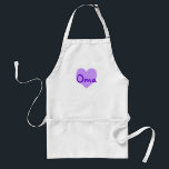 Avental Oma em roxo<br><div class="desc">Bonito nome de coração roxo design para Oma. Um presente bonito para as meninas.</div>
