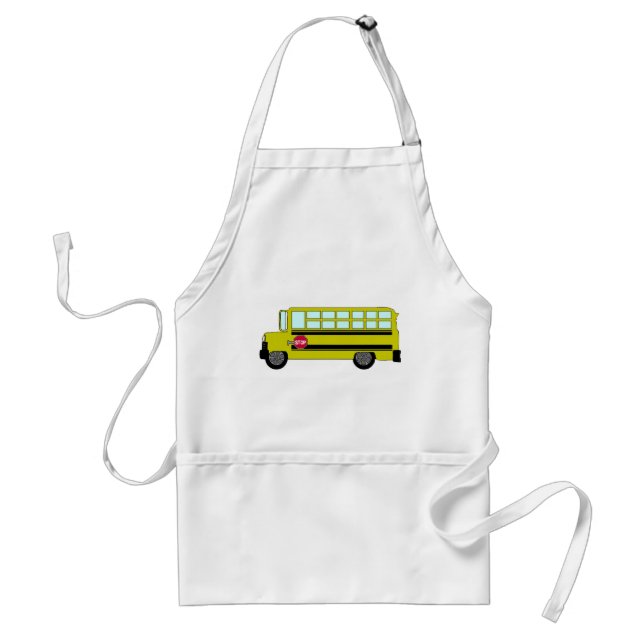 Avental Ônibus Escolar Amarelo com Placa de Parada (Frente)