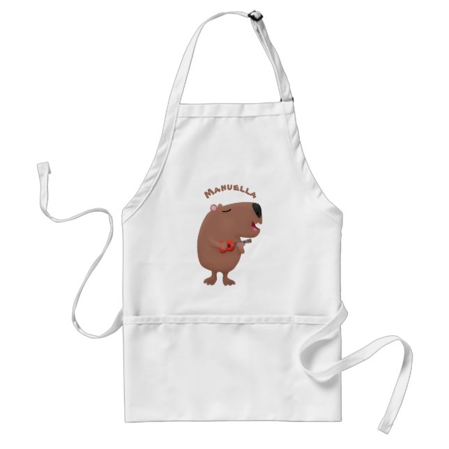 Avental Óptica desenho animado de capybara ukulele (Frente)