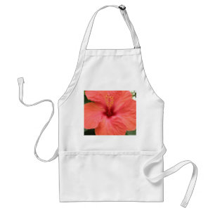 Avental Orange Hibiscus Flower Macro Apron