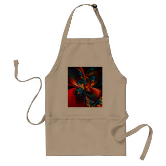 Avental Padrão Azul Laranja-Abstrato Floral Moderno #14