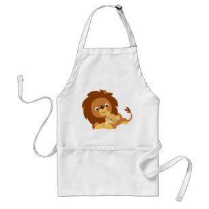 Avental Pai Leão de Cartoon Bonito e Cub Apron