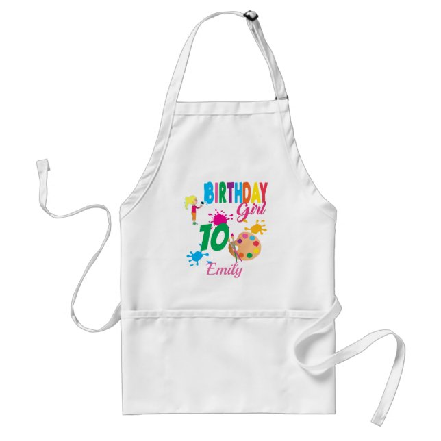 Avental Paint Birthday Art  Create Party Theme Custom  (Frente)