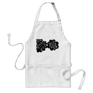 Avental Paisley Pattern Flower Silhouettes