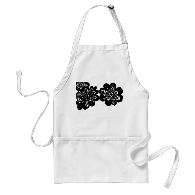 Avental Paisley Pattern Flower Silhouettes (Frente)