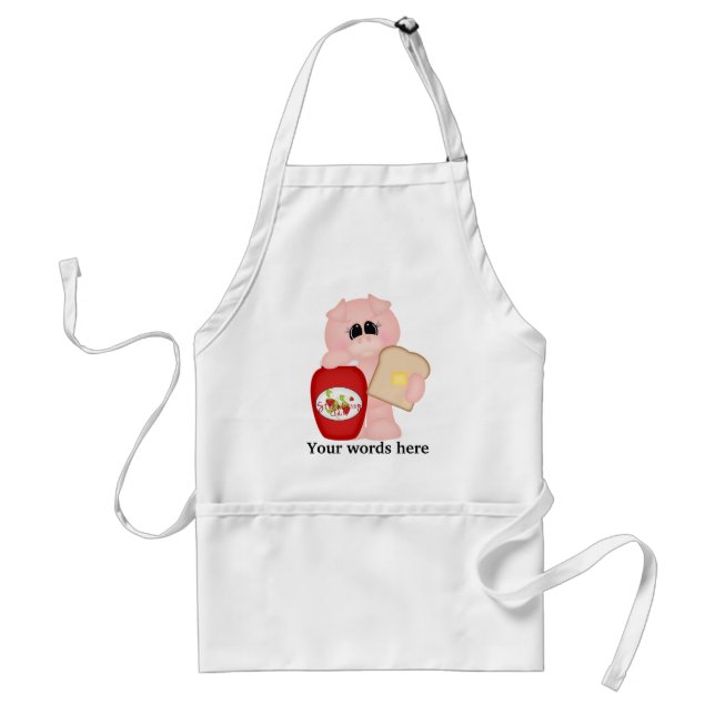 Avental Palavra de cozinha de porco Strawberry Jam (Frente)
