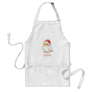 Avental Papagaio-do-cerrado de Natal Personalizado Usando