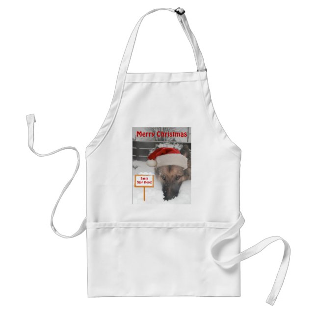 Avental Papais noeis de German shepherd Apron Param Aqui (Frente)