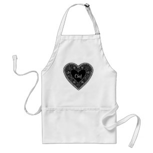 Avental Para Sweetheart Chefs Vintage Lace Heart Apron