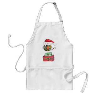 Avental Pássaro de Natal Branco bonito