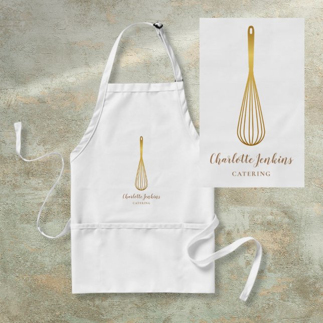Avental Patisserie Marble Swirls da Padaria Dourada Whisk (Gold Whisk Bakery Patisserie Marble Swirls Adult Apron)