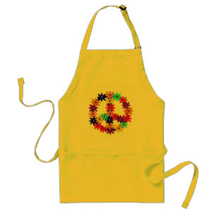 Avental Paz e flower power