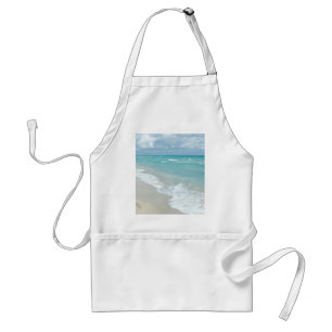 Avental Pegadas em White Sandy Beach, Scenic Aqua Blue