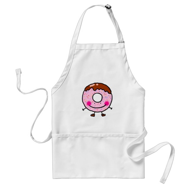 Avental Personagem de Arte de Donut Sorridente com Confeit (Frente)