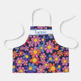 Avental Personalizado de Flores Retrô para Criança