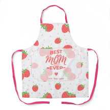 Avental Personalizado de Morango para Mãe