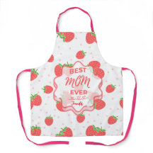 Avental Personalizado de Morango para Mãe