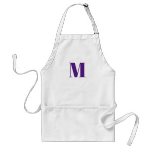 Avental Personalizar monograma inicial roxo violeta branco