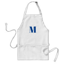 Personalizar o monograma azul inicial branco