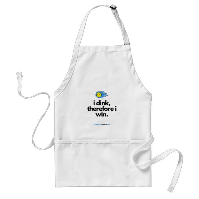 Avental Pickleball Apron: Eu bebo, logo existo! (Frente)