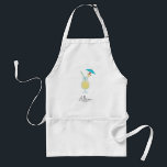 Avental Piña Colada Cocktail Praia Tropical Personalizada<br><div class="desc">Este avental apresenta uma pintura aquosa de um vidro piña colada. Personalize com suas informações e altere qualquer texto.</div>
