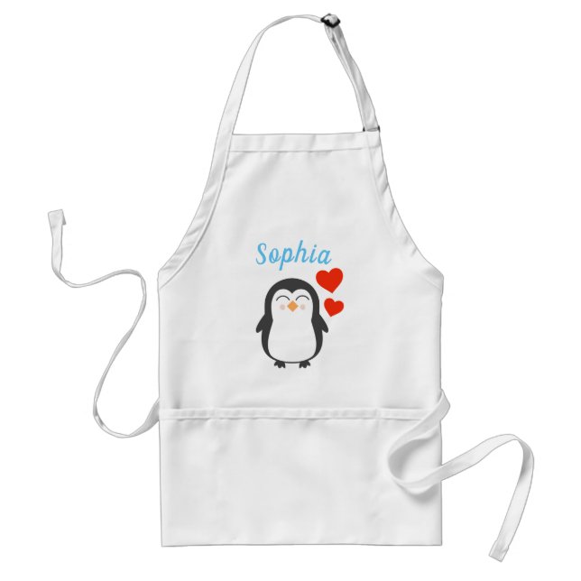 Avental Pinguim Personalizado Bonito Apron (Frente)