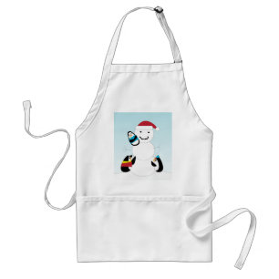 Avental Pinguins construindo um Pron Snowman
