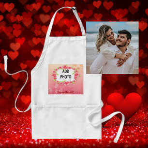 Avental Pink Roses Valentine Add Your Photo