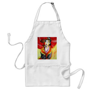 Avental Pintura a aquarela original em Geisha