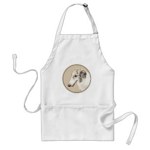 Avental Pintura Original de Cachorro Borzoi (Silver Brindl